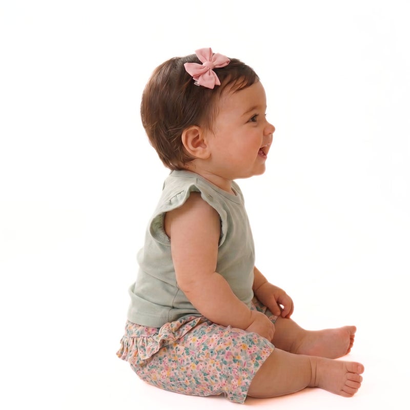 Cloud Fashion Mint Green Floral Baby Set - Image 3