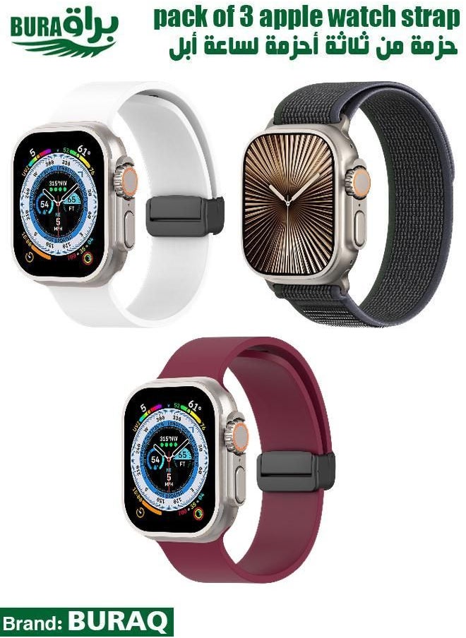 BURAQ - Apple Watch Band Strap For Apple Watch Ultra 2/Ultra 49mm, Series 10 46mm, 9/8/7 45mm, SE2/SE/6/5/4 44mm, 3/2/1 42mm - Image 1