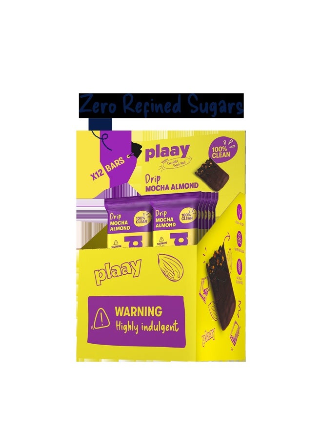 Plaay Mocha Almond Chocolate Bar 12 x 35g - Image 1