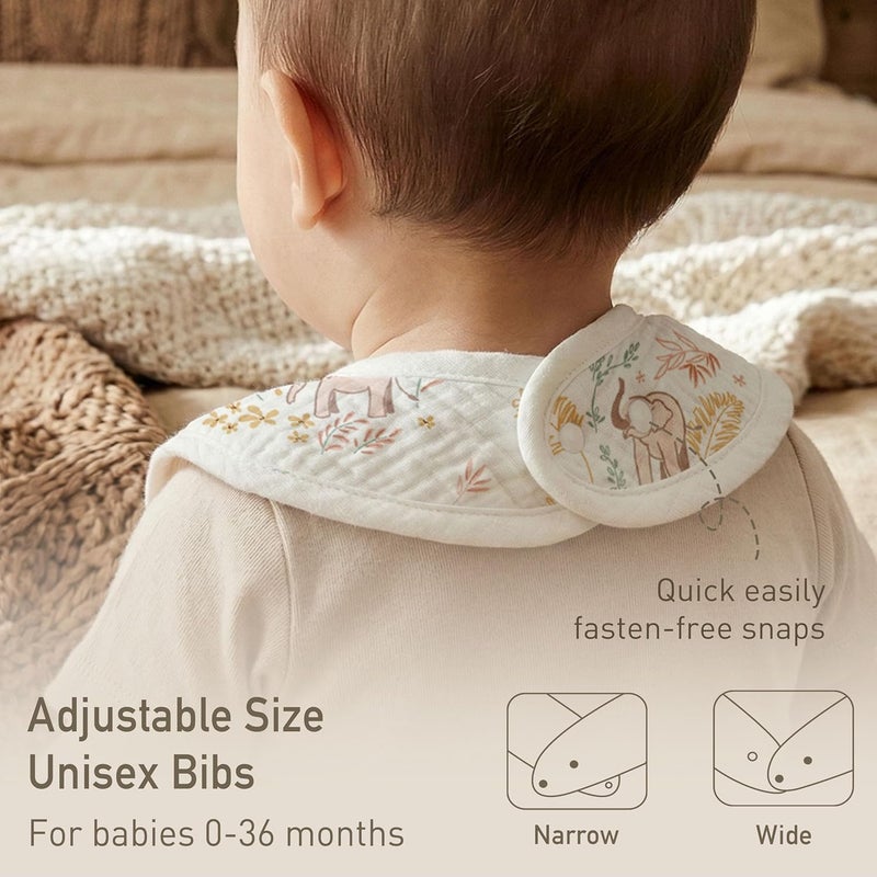 Muslin Drool Bibs for Boys and Girls - 8 Pack Adjustable Baby Bibs for Drooling and Teething - Image 5