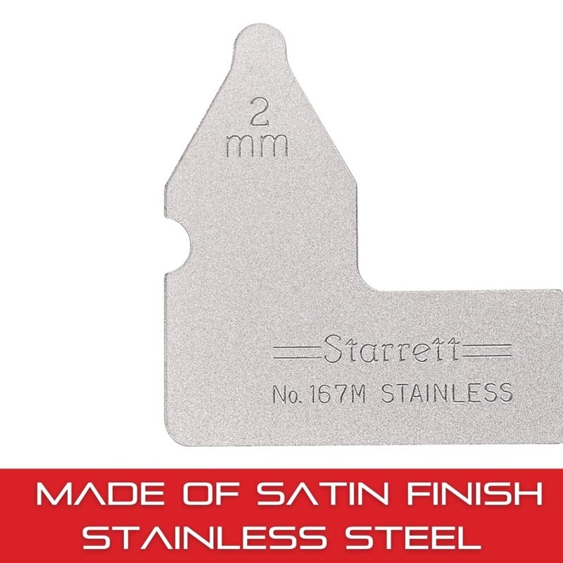 Starrett Individual Radius Gage for Both Convex and Concave Radii - Ideal for Carpenters and Constructions - Stainless Steel, 2mm Radius Gage, Millimeter Reading - 167M-2 - Image 5