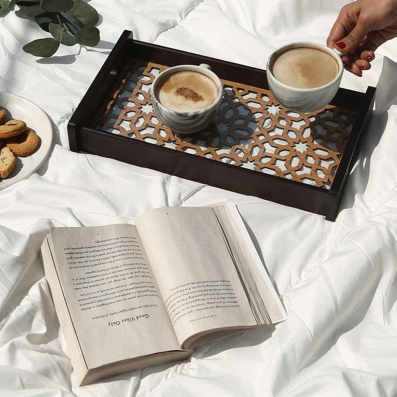 Wonderchef Casablanca Ornamental Tile Glass Tray -Medium - Image 2