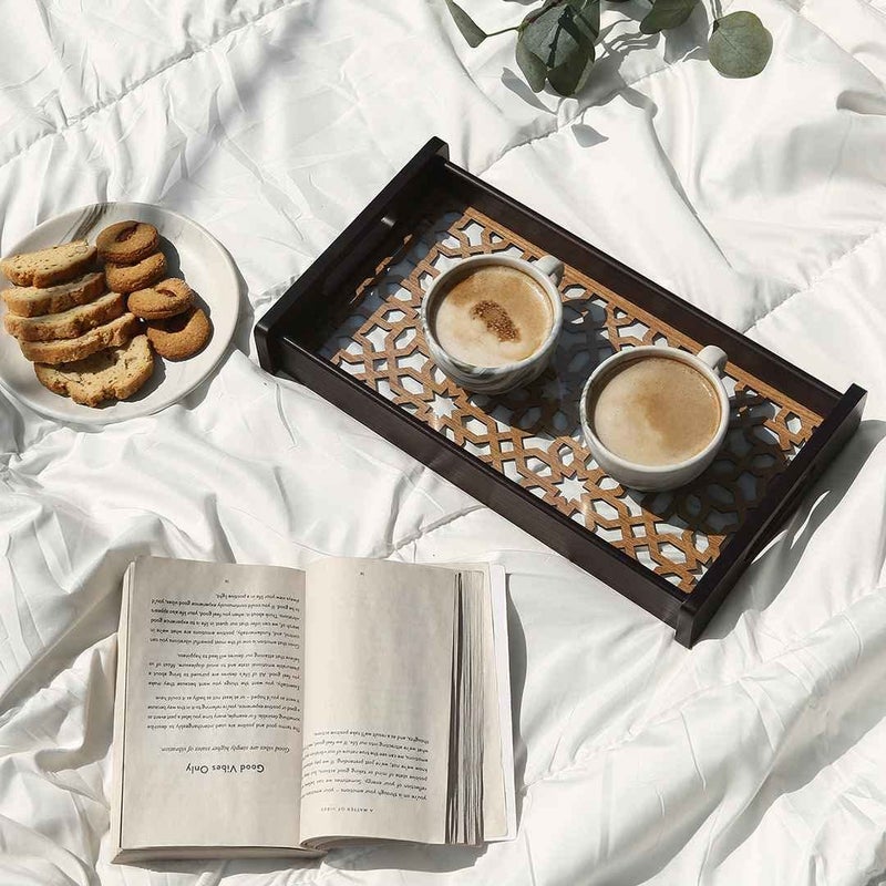 Wonderchef Casablanca Ornamental Tile Glass Tray -Medium - Image 1