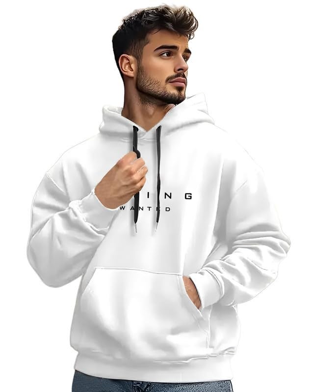 AUSK Oversized Hooded Sweatshirt for Man White - Image 1