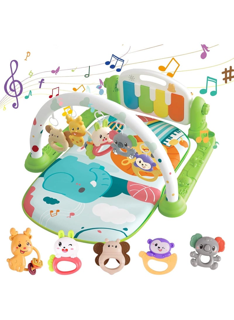 SKY-TOUCH Play Mats for Baby Gyms, Kick and Play Piano Gym Mats, Detachable Tummy Time Mat with Music and Lights, Musical Electronic Learning Toys, Activity Center for Babies and Toddlers - Image 1