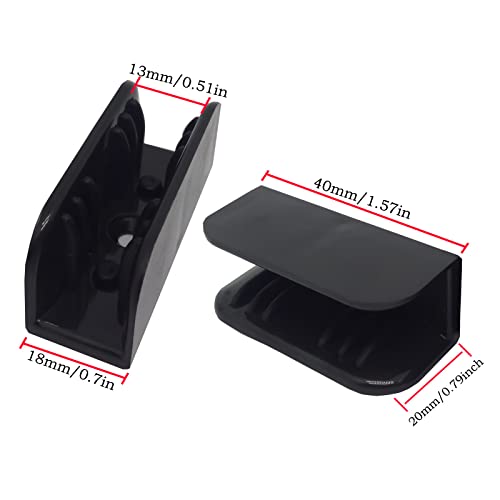 ERDANER 6pcs Shower Door Anti-Collision Block,Furniture Bottom Guide Assembly,for Glass Sliding Door Shower Door Anti-Collision Block,with Screws(Black) - Image 3
