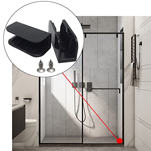 ERDANER 6pcs Shower Door Anti-Collision Block,Furniture Bottom Guide Assembly,for Glass Sliding Door Shower Door Anti-Collision Block,with Screws(Black) - Image 4