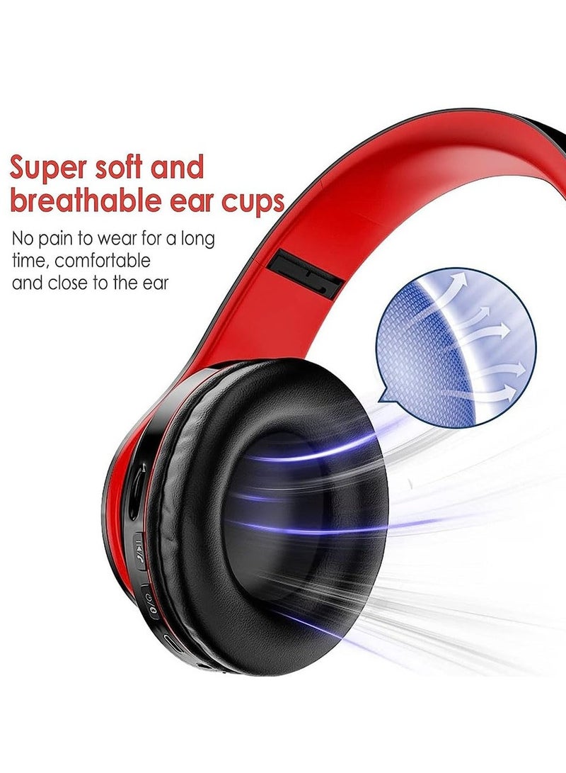 erorex Bluetooth Headphones Over Ear, Lightweight Headset for Smart Phone/TV/PC, Passive Noise Reduction Built-in HD Mic, LED Foldable Stereo Headphones for Gaming with Volume Control (Blue) - Image 5