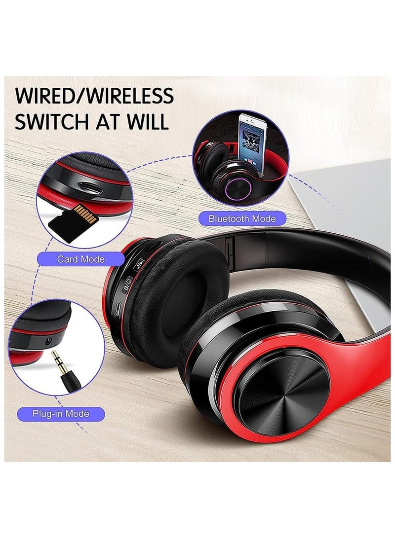 erorex Bluetooth Headphones Over Ear, Lightweight Headset for Smart Phone/TV/PC, Passive Noise Reduction Built-in HD Mic, LED Foldable Stereo Headphones for Gaming with Volume Control (Blue) - Image 4