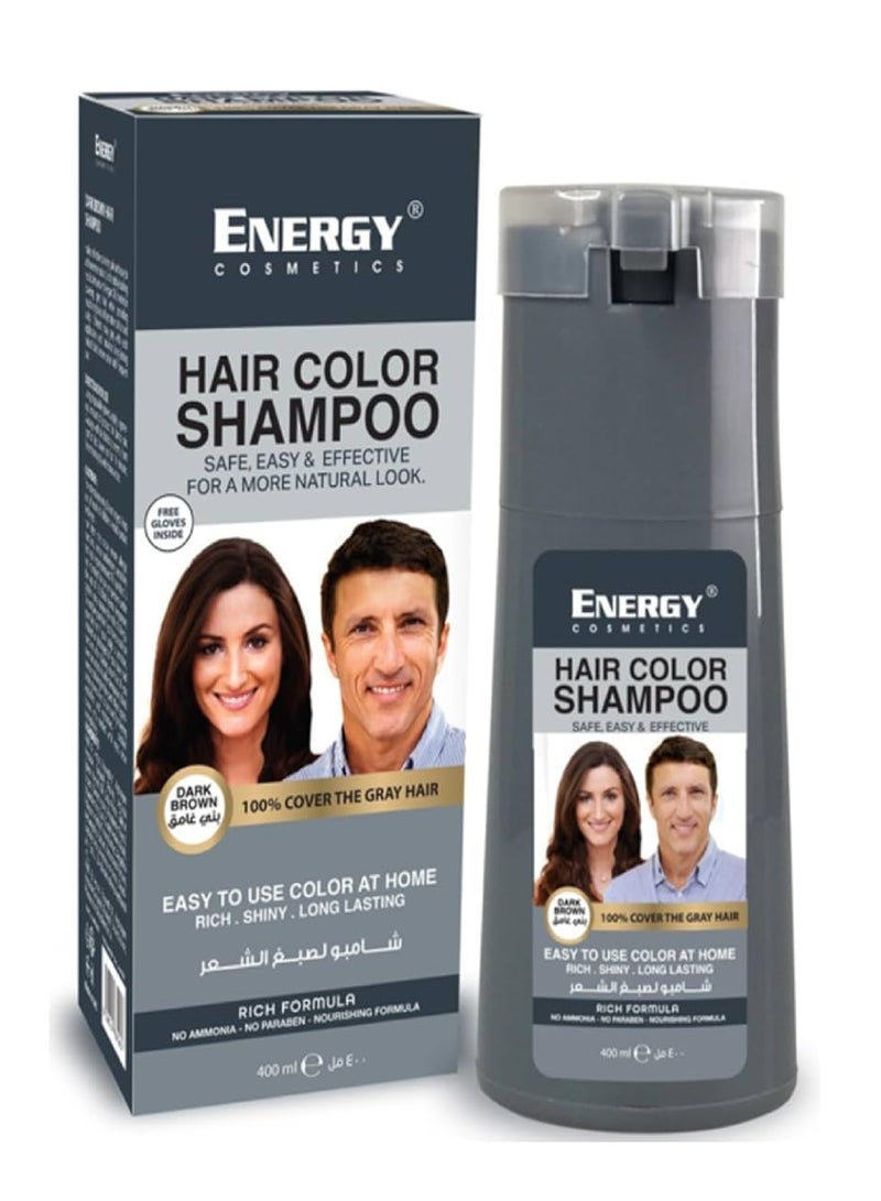 Energy Hair Color Shampoo (Dark Brown) 400ml