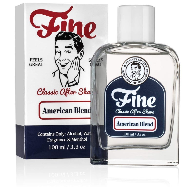 Fine Mr. Fine Men's Aftershave - American Blend Fragrance, Soothing & Toning Post Shave Balm, Calms Razor Burn, Classic Barbershop Feel, Alcohol-Based Formula, Gentle for All Skin Types, 100ml - Image 1