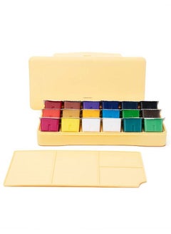Gouache Paint Set 18 Colors x 30ml Unique Jelly Cup Design Portable Case with Palette for Artists Students Gouache Watercolor Painting