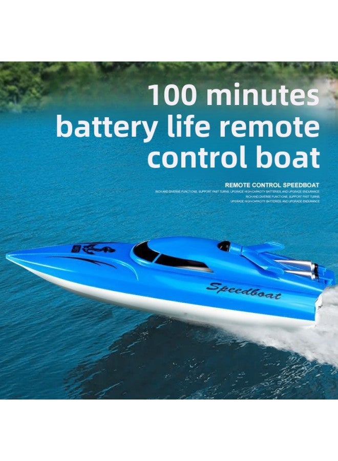 Water Remote Control Speedboat Big Boat Charging High Speed Ship Wireless Electric Boy Children Toy Boat Model-Colour:❣♥[ocean Blue] 25cm Remote Control Boat®♥❣-Specification:❣♥100 Minutes On One Rechargeable Battery®♥❣  - Image 2