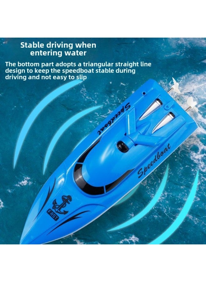 Water Remote Control Speedboat Big Boat Charging High Speed Ship Wireless Electric Boy Children Toy Boat Model-Colour:❣♥[ocean Blue] 25cm Remote Control Boat®♥❣-Specification:❣♥100 Minutes On One Rechargeable Battery®♥❣  - Image 5