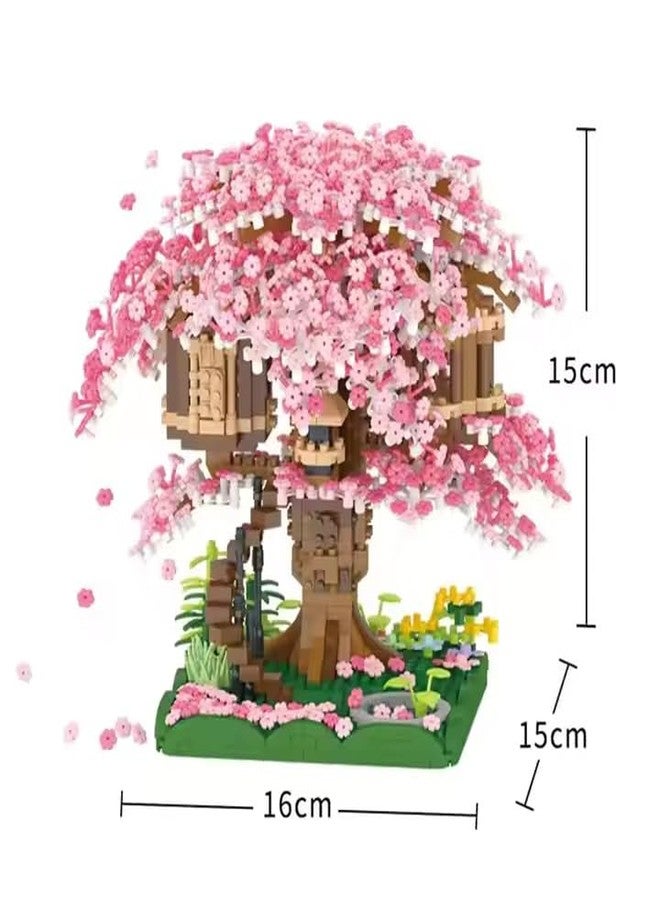 Toynagar Hot Plastic Plants Blocks Bricks City Mini Sakura Succulents Cherry Blossom House Tree Building Blocks Toys for Kids for Birthday | Treehouse Blocks - Image 4
