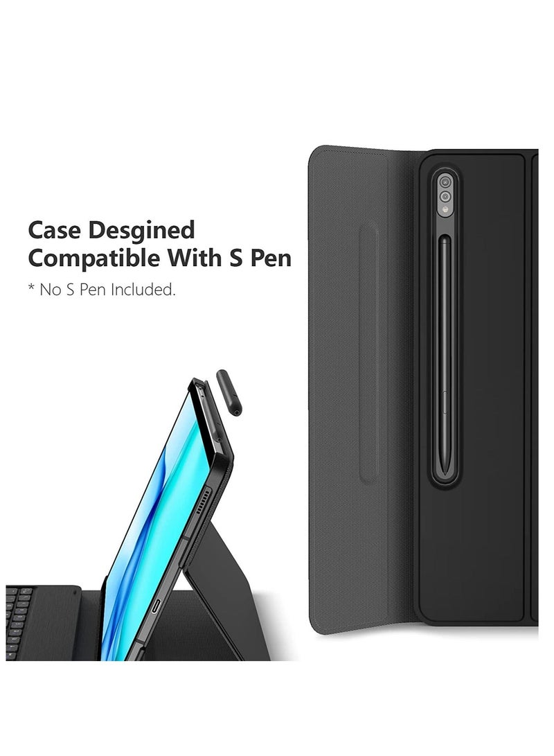 MUNTAQI Galaxy Tab S8 Plus/ S7 Plus Keyboard Case, Wireless Detachable - Image 2