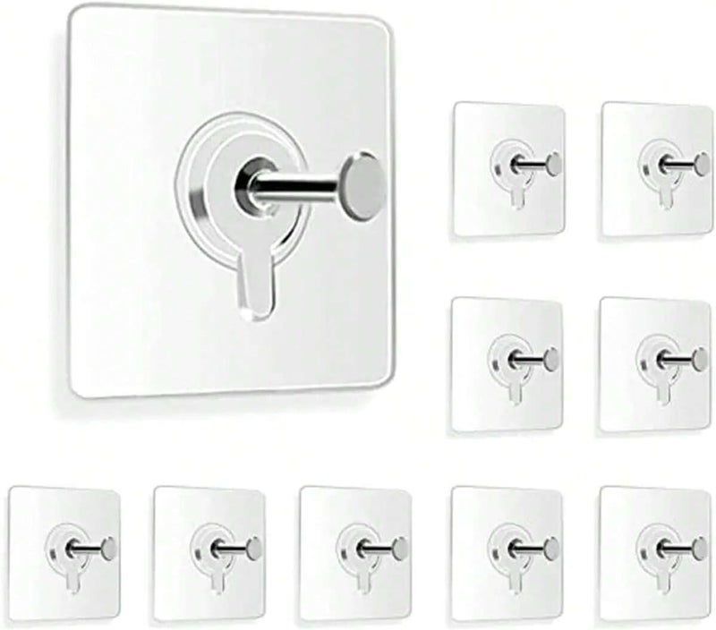 5/10PCS Adhesive Wall Hooks 13lb - Self Adhesive Thumb Hooks for Easy Wall Hanging - Image 1