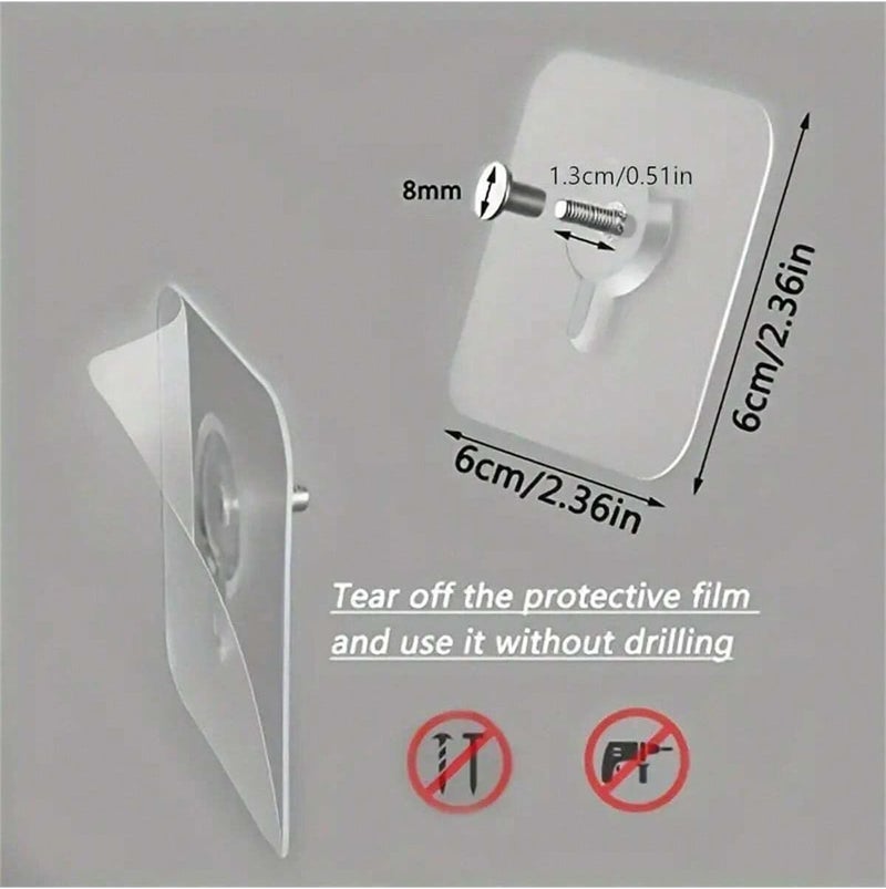5/10PCS Adhesive Wall Hooks 13lb - Self Adhesive Thumb Hooks for Easy Wall Hanging - Image 5