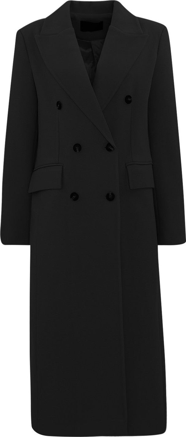 Açelya Okcu AÇELYAOKCU Premium Lapel Double Breasted Slim Fit Maxi Women's Wool Coat  - Image 1