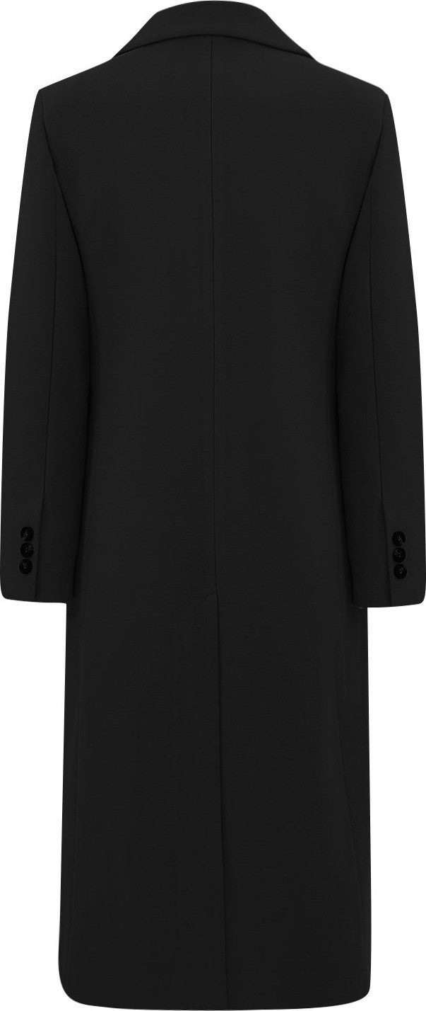 Açelya Okcu AÇELYAOKCU Premium Lapel Double Breasted Slim Fit Maxi Women's Wool Coat  - Image 3