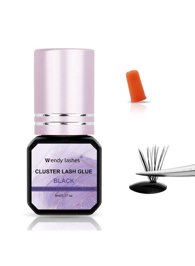 WENDY LASHES Lash Glue Cluster Eyelash Glue Black Sensitive Lash Glue Fast Drying Waterproof Lash Glue Individual Lash Glue Long Lasting DIY Lash Extension Glue Strong Hold Eyelash Glue for Lash Extensions(5ML) - Image 1