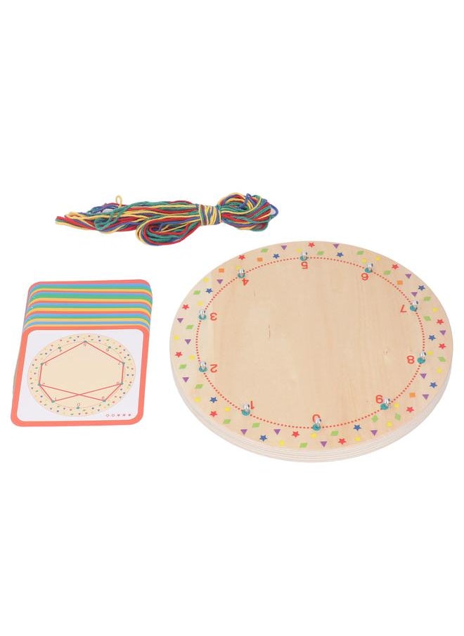 NIBEMINENT Wood Manipulative Geo Board Promote Hand Eye Coordination Early Educational Mathematical Graphical Block for Children  - Image 4