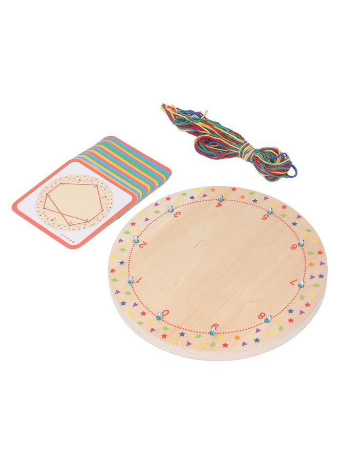 NIBEMINENT Wood Manipulative Geo Board Promote Hand Eye Coordination Early Educational Mathematical Graphical Block for Children  - Image 3