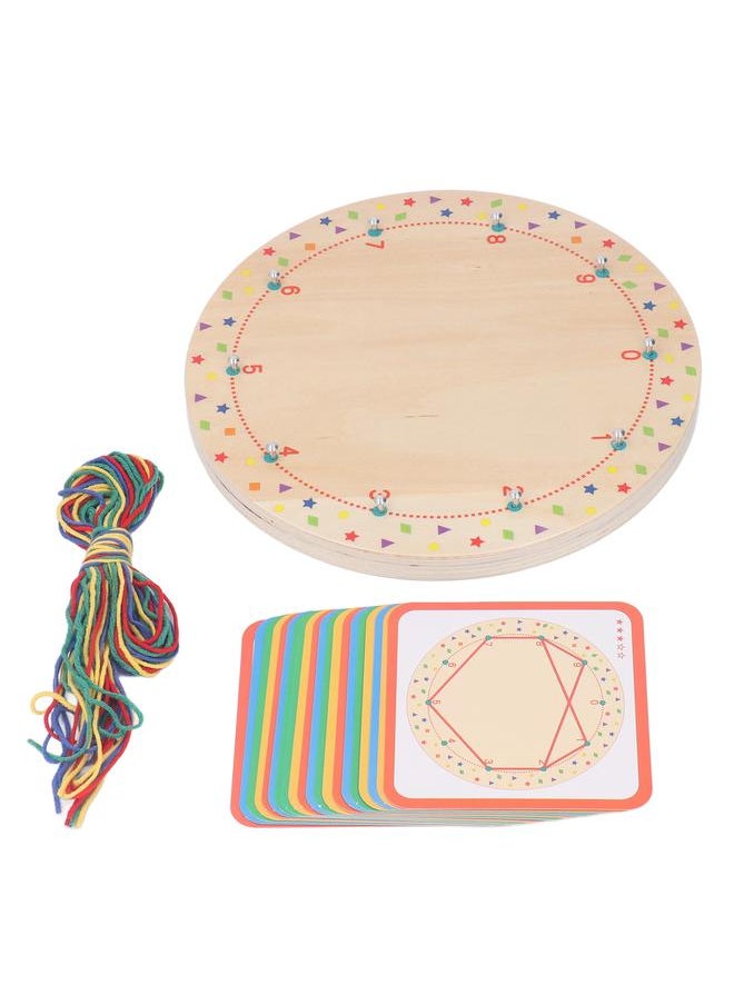 NIBEMINENT - Wood Manipulative Geo Board Promote Hand Eye Coordination Early Educational Mathematical Graphical Block for Children - Image 1