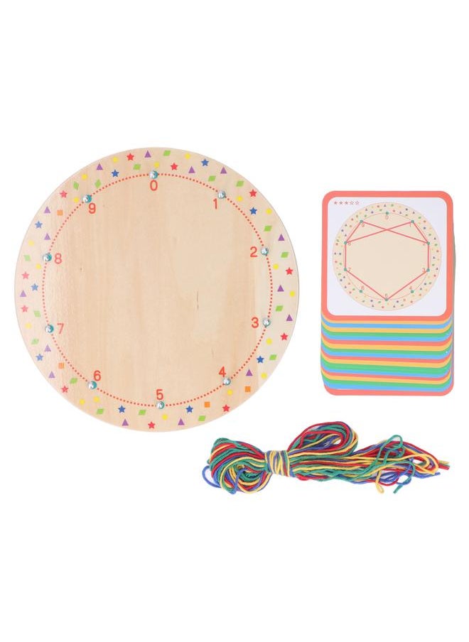 NIBEMINENT Wood Manipulative Geo Board Promote Hand Eye Coordination Early Educational Mathematical Graphical Block for Children  - Image 1