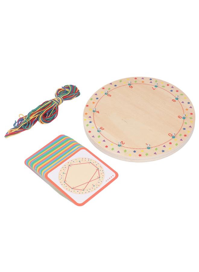NIBEMINENT Wood Manipulative Geo Board Promote Hand Eye Coordination Early Educational Mathematical Graphical Block for Children  - Image 5