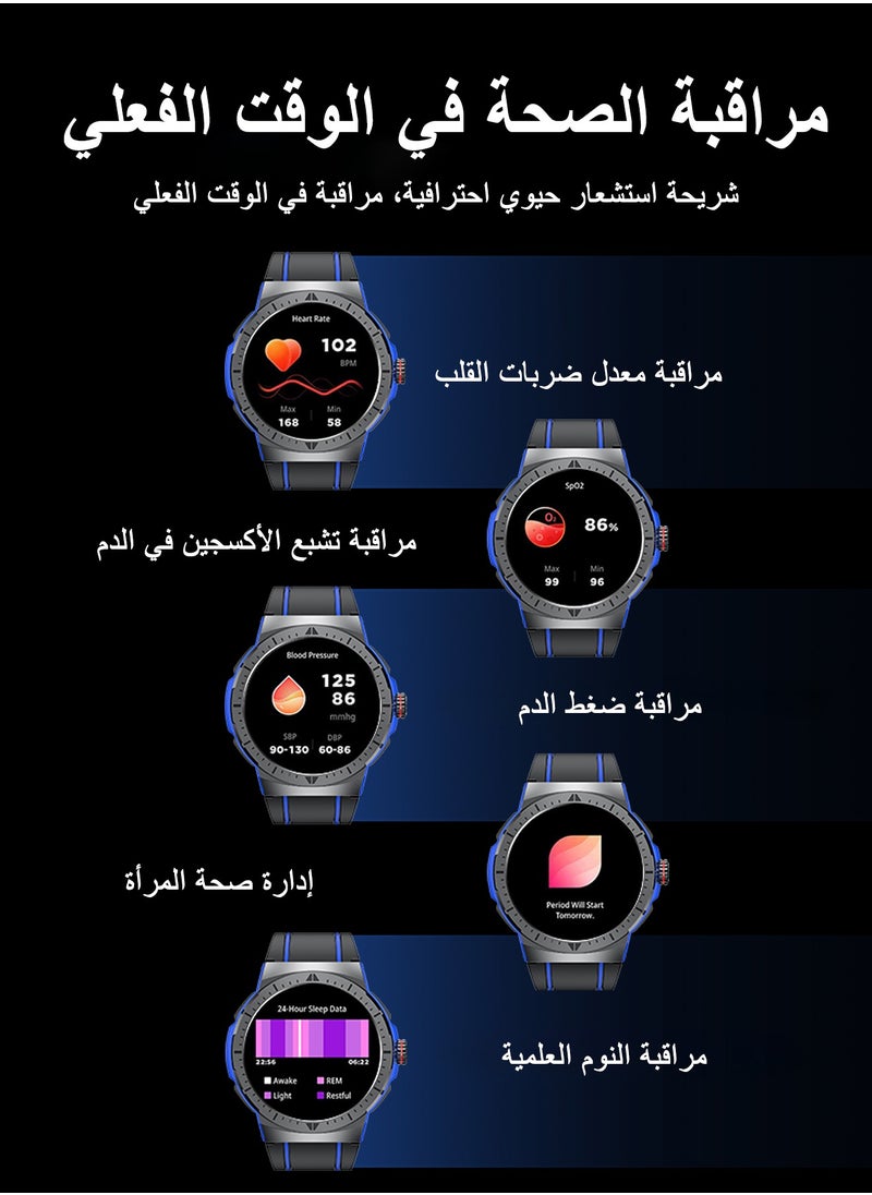 ibsun - 1.43" AMOLED Smart Watch for Men with IP68, Bluetooth Call, Blood/Oxygen/Heart Rate Monitor - Image 1