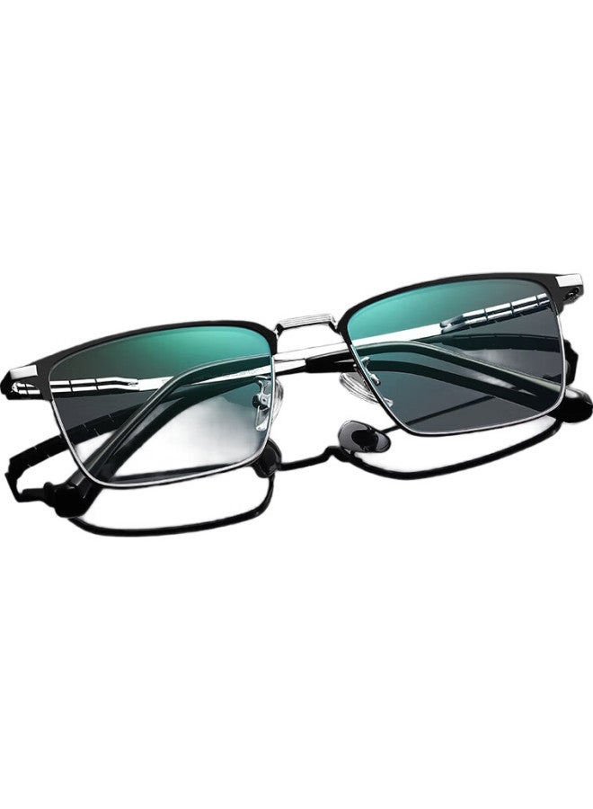 CAPONI German Imported Bifocal Anti-Blue Light Reading Glasses For Men And Women, Ultra-Light Semi-Rimless Smart Zoom High-Definition Eyeglasses - Image 2