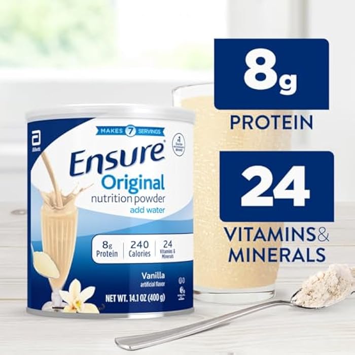 Ensure Original Vanilla Nutrition Powder | Vanilla Protein Powder | Small Meal Replacement Shake Mix | 8g Protein, 24 Vitamins & Minerals | Immune Health | 14.1 oz - Image 4