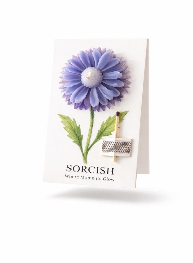 SORCISH Handmade Flower Candle Greeting Card – Luxury Floral Candle Card with Match Holder | Unique Gift for Birthday, Anniversary, Wedding Return Gifts & Special Occasions - Image 1