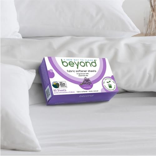Beyond Fabric Softener Sheets (80 sheets) - Lavender Scent - Eco-Friendly Plant-Based Dryer Sheets. Removes Static Cling. Recyclable Packaging. - Image 3
