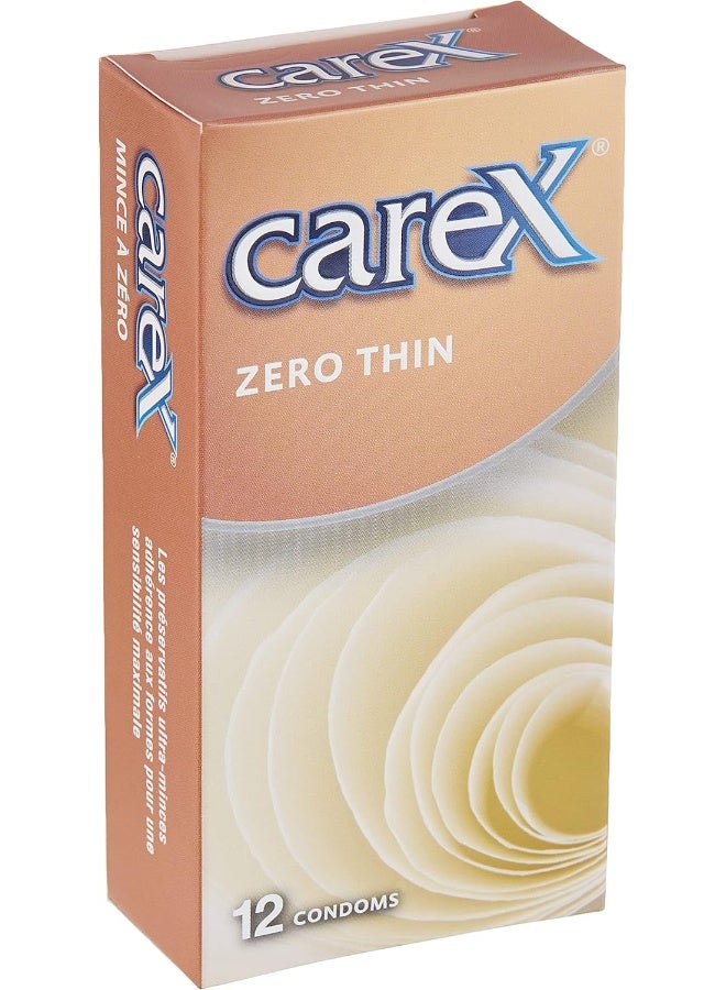 Carex Zero Thin Condoms | Ultra-Thin Condoms For Maximum Sensitivity | 12 Count - Image 1