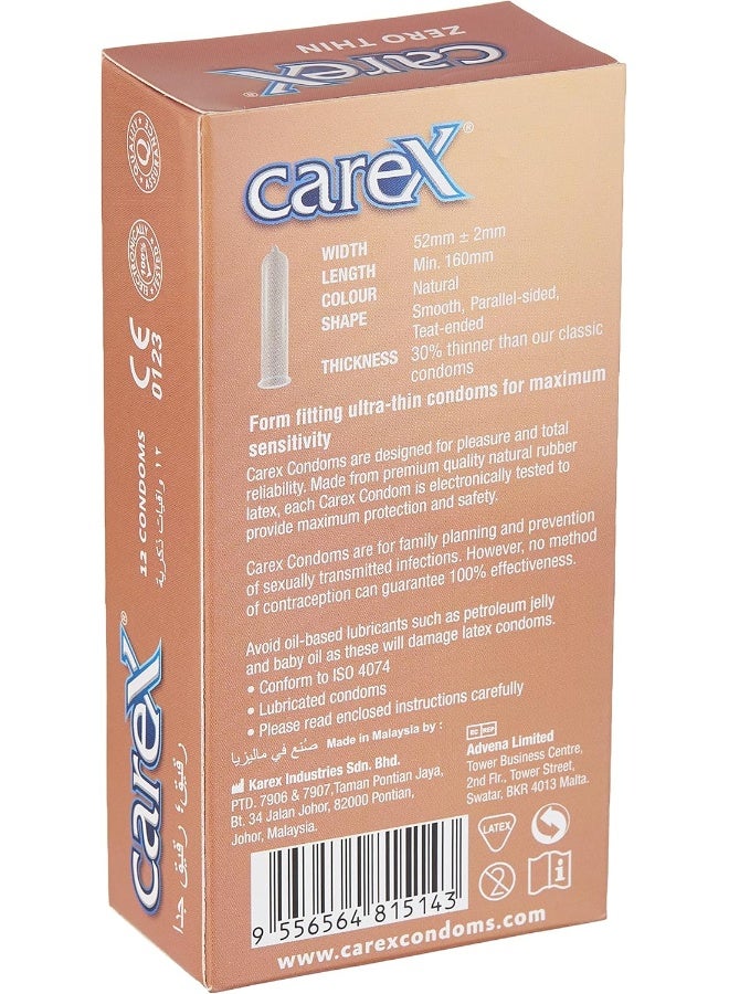 Carex Zero Thin Condoms | Ultra-Thin Condoms For Maximum Sensitivity | 12 Count - Image 4