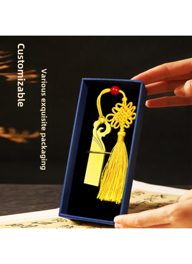 Chinese Style U Disk Creative Metal Vintage Copper Gift High Speed 3.0 Large Capacity U Disk Antique Engraving Window U Disk-Color:Auspicious Clouds-Capacity:3.0-128GB  - Image 5