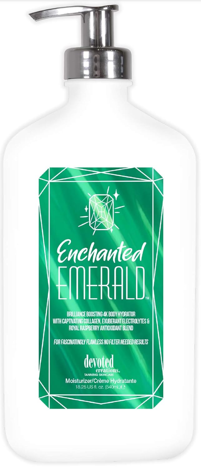 Devoted Creations Enchanted Emerald Moisturizer  Brilliance Boosting 4K Body Hydrator with Captivating Collagen Exuberant Electrolytes  Royal Raspberry Antioxidant Blend 1825 oz