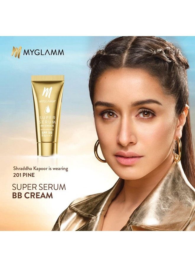 MyGlamm كريم بي بي سوبر سيروم 201 باين 15 جرام؛ كريم بي بي بعامل حماية من الشمس 50 وحمض الهيالورونيك؛ يدوم لمدة 24 ساعة ومرطب  - Image 3