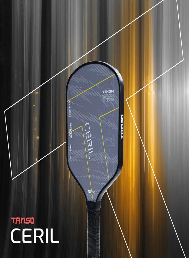 TANSO Ceril Venom T700 Pickleball Paddle (High Grit Surface Carbon Fibre Pickleball Paddle, 13mm Thick Hexa Core, Wide Body for Stable Control) - Image 5