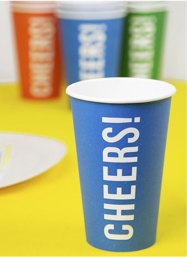 Talking Tables Blue Cheers Eco Party Cup 16oz 8pack  - Image 1