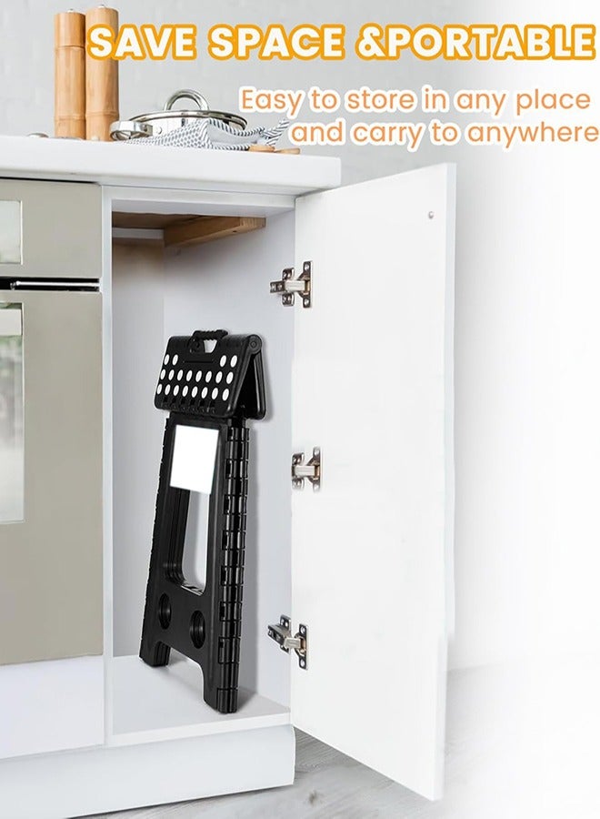 AL RAID Folding Step Stool, 39CM Heavy Duty Step Stool Foldable for Adults, Stepping Stool with Handle, Non Slip Folding Stools, Hold Up to 150kg, Multi-Use Office Foot Stool under Desk - Image 3