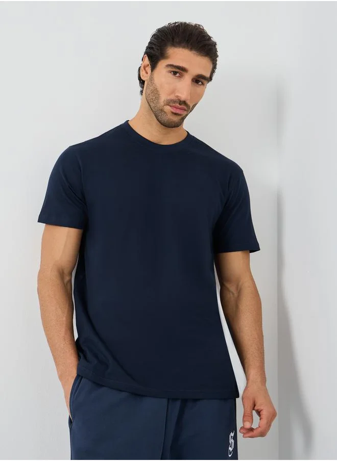 Styli Styli Solid Crew Neck Short Sleeve T-Shirt