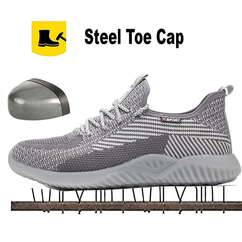 Drecage Steel Toe Safety Shoes for Women Men Work Shoes Industrial & Construction Sneakers Puncture Proof Lightweight Working Shoes - Image 4