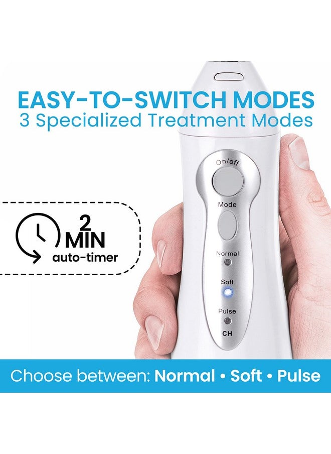 Aquasonic - Quasonic Aqua Flosser Professional Rechargeable Water Flosser With 4 Tips Oral Irrigator W/ 3 Modes Portable & Cordless Flosser Kids And Braces Dentist Recommended - Image 1