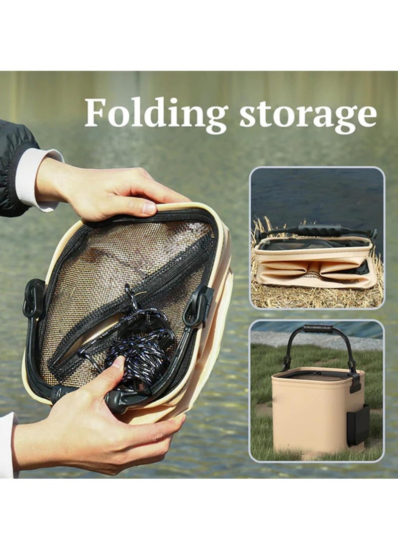 8L Multifunctional Foldable Fish Bucket with Handle, Ideal for Fishing, Camping, Gardening, and Outdoor Activities, Portable Travel Bag for Easy Transport - Image 5