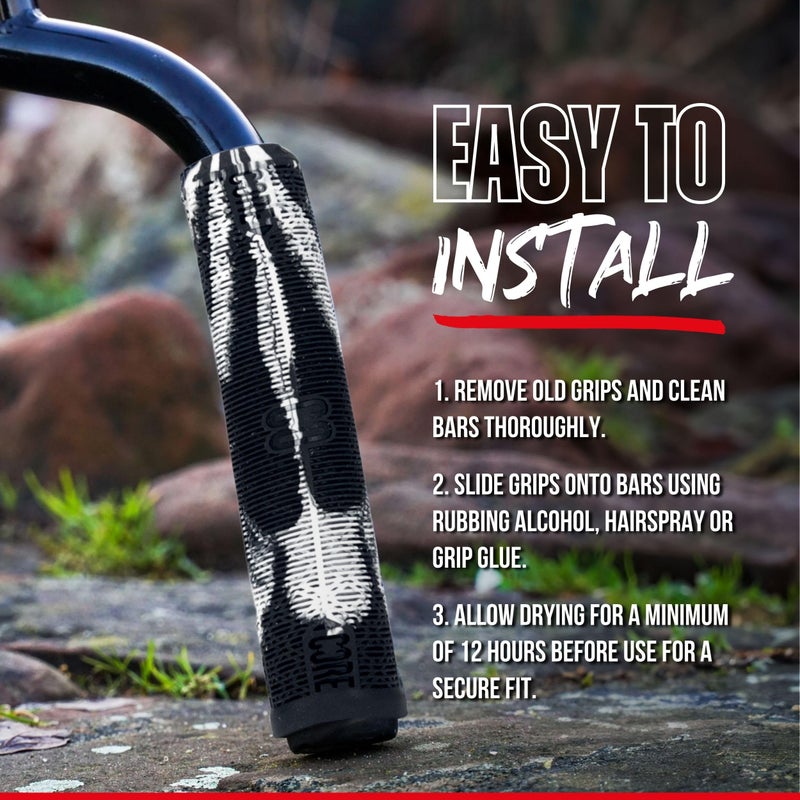 CORE Handlebar Grips for Bikes & Stunt Scooters Cycling Mountain Bike Super Soft Non Slip Longneck Grips Bar Ends Included Fits All Stunt Scooters and BMX Bikes (Skinny - Red) - Image 5