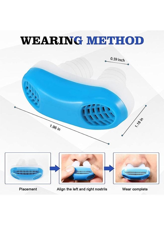 Generic - Anti Snoring Devices, Air Purifier Nasal Vents Plugs Clip, Stop Snoring Sleep Aid Snore Reducing for Better Sleep (Blue) - Image 1