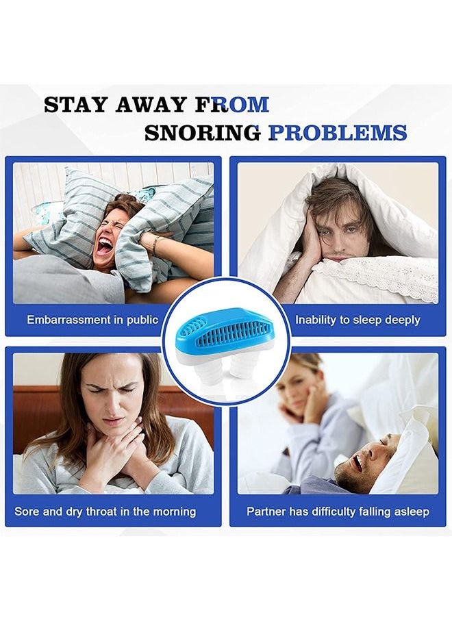 Generic - Anti Snoring Devices, Air Purifier Nasal Vents Plugs Clip, Stop Snoring Sleep Aid Snore Reducing for Better Sleep (Blue) - Image 1